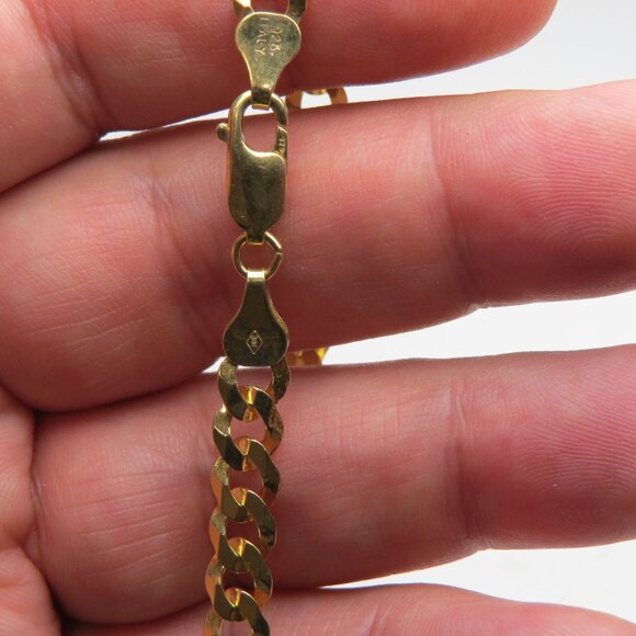 18k *925 Sterling Silver Link Necklace - Picture 3 of 3